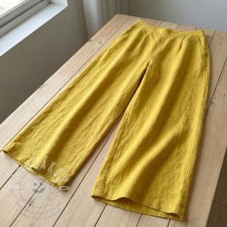 Bavlněná látka se lnem ochre