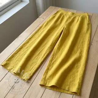 Bavlněná látka se lnem ochre