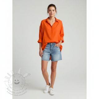 Bavlněná látka se lnem orange