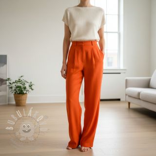 Bavlněná látka se lnem orange