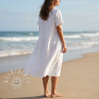 Bavlněná látka se lnem off white