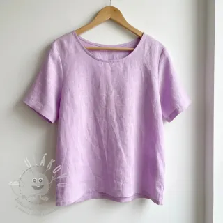 Bavlněná látka se lnem lilac