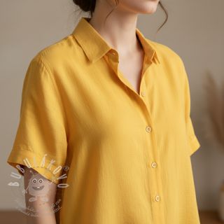 Bavlněná látka se lnem yellow