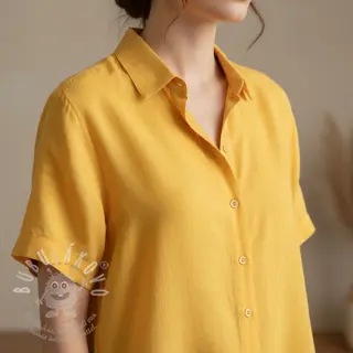 Bavlněná látka se lnem yellow
