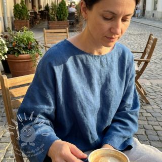 Bavlněná látka se lnem jeans