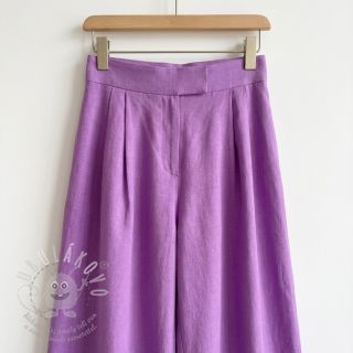 Bavlněná látka se lnem dark lilac