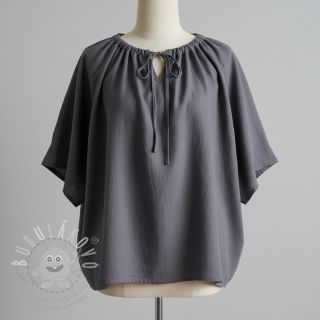 Bavlněná látka se lnem dark grey