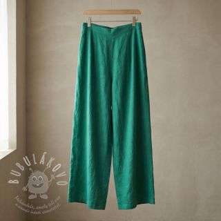 Bavlněná látka se lnem apple green