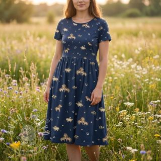 Bavlněná látka Ponny navy digital print