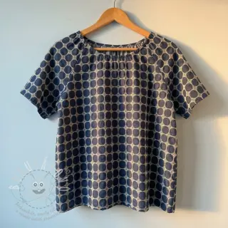 Bavlněná látka JEANS Circles dark blue