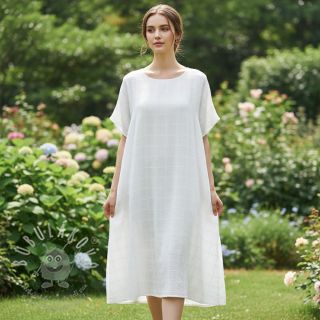 Bavlněná látka EMBROIDERY DOBBY Square white