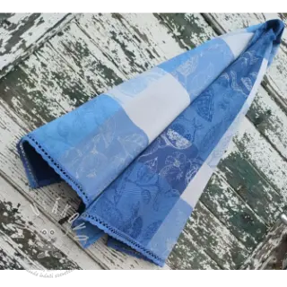 Dekorační látka FRENCH TABLE CLOTH JACQUARD Cabosse allover indigo