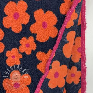 Kabátovina TEDDY JACQUARD Flowers navy