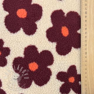 Kabátovina TEDDY JACQUARD Flowers beige