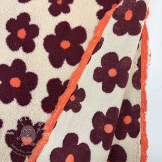 Kabátovina TEDDY JACQUARD Flowers beige