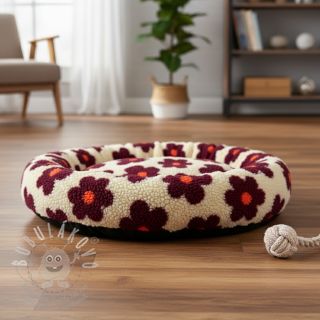 Kabátovina TEDDY JACQUARD Flowers beige