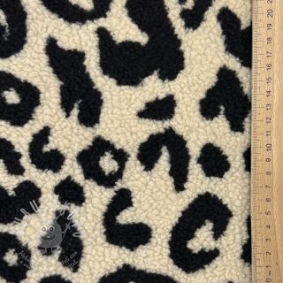 Kabátovina TEDDY JACQUARD Animal skin black