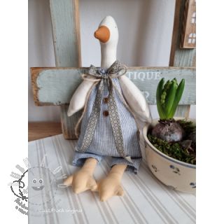 Len s bavlnou Lira mini stripe jeans