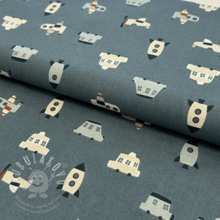 Bavlněná látka Vehicles petrol