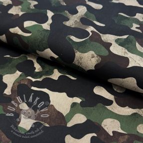 Bavlněná látka Camouflage green digital print