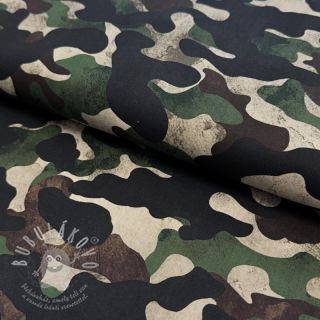 Bavlněná látka Camouflage green digital print