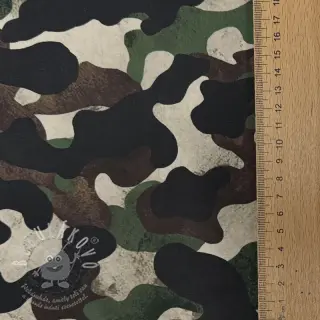 Bavlněná látka Camouflage green digital print