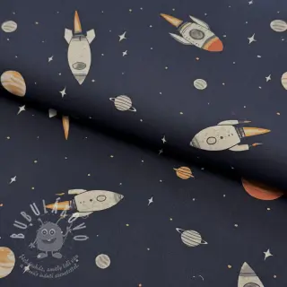Bavlněná látka Space digital print