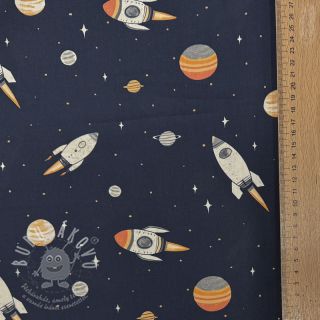 Bavlněná látka Space digital print
