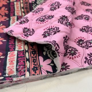 Bavlněná látka VOILE STEPPED Daria flower aubergine digital print