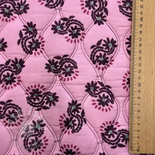 Bavlněná látka VOILE STEPPED Daria flower aubergine digital print