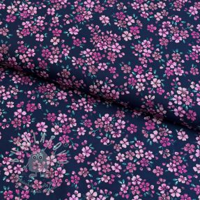 Bavlněná látka Simie flowers navy digital print