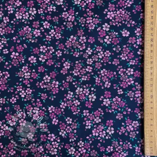 Bavlněná látka Simie flowers navy digital print