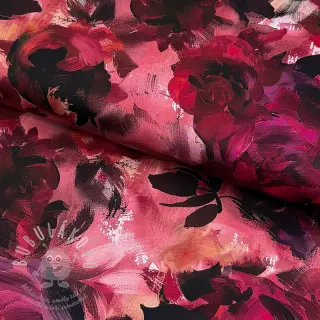 Bavlněná látka SATIN Zurie flower digital print
