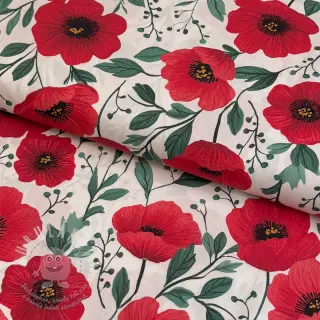 Bavlněná látka Poppy offwhite digital print
