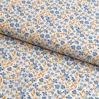 Bavlněná látka Fine flowers blue