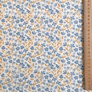 Bavlněná látka Fine flowers blue