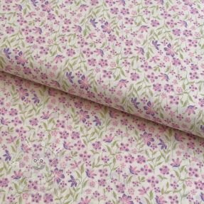 Bavlněná látka Fine flowers purple