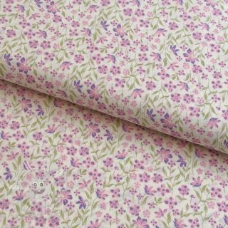 Bavlněná látka Fine flowers purple