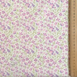 Bavlněná látka Fine flowers purple