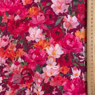 Bavlněná látka VOILE Tanja flowers digital print