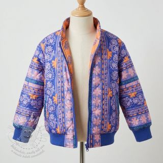 Bavlněná látka VOILE STEPPED Daria flower purple digital print