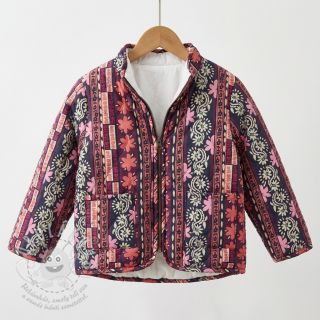 Bavlněná látka VOILE STEPPED Daria flower aubergine digital print