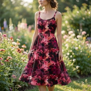 Bavlněná látka SATIN Zurie flower digital print