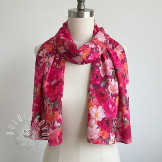 Bavlněná látka VOILE Tanja flowers digital print