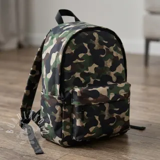 Bavlněná látka Camouflage green digital print