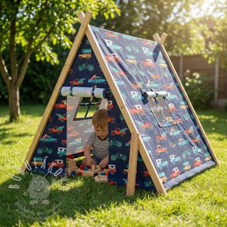 Bavlněná látka Cars navy digital print