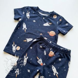 Bavlněná látka Space digital print