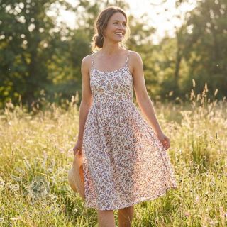 Bavlněná látka Simie flowers offwhite digital print