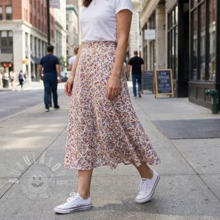 Bavlněná látka Simie flowers offwhite digital print