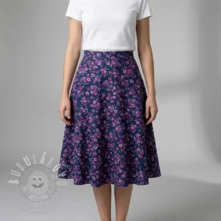 Bavlněná látka Simie flowers navy digital print